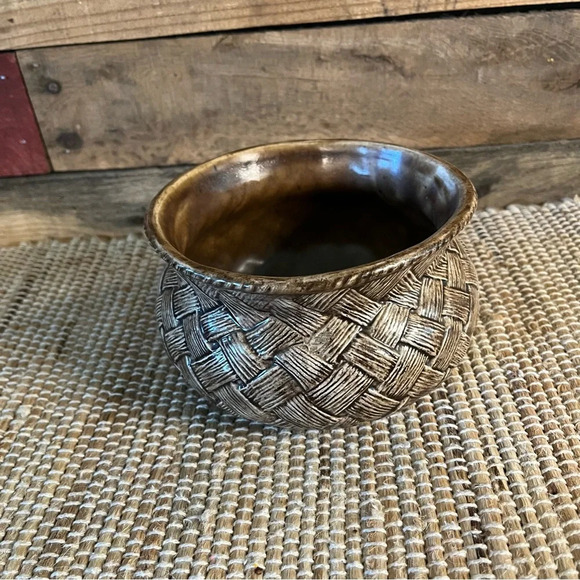 Brown Woven Ceramic Bowl‎ - Picture 1 of 6